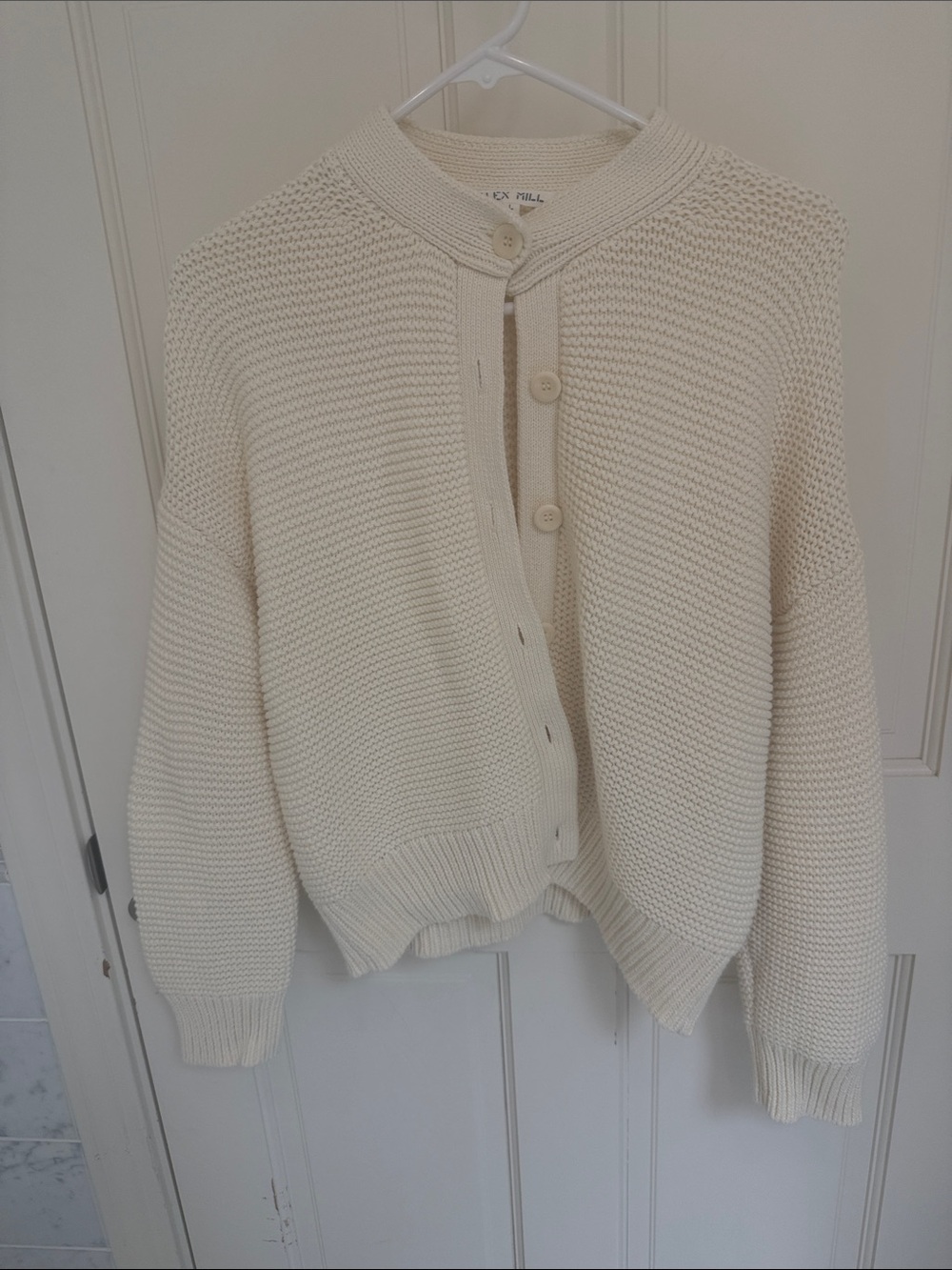 Alex Mill Cream Knit Button-Front Cardigan